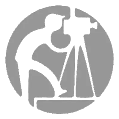 The Cinema Museum logo depicting a man peering through a movie camera mounted on a tripod.